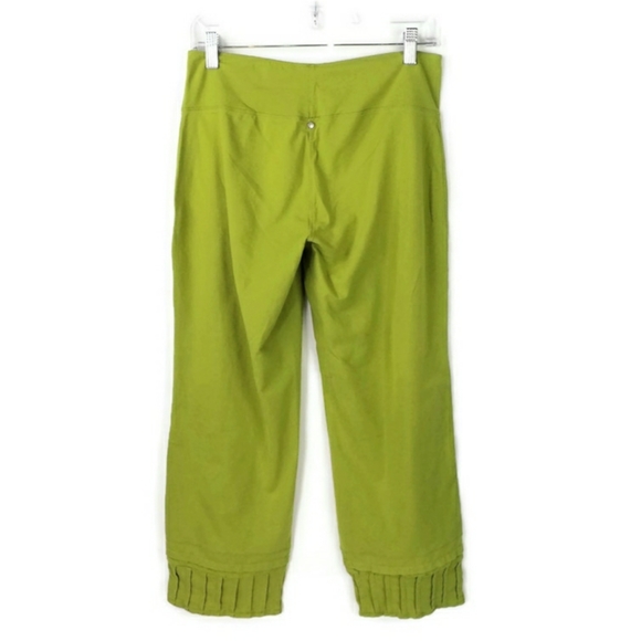 Neon Buddha Green Pullon Cropped Pleated Cuff Capri Pants Womens Small - Picture 2 of 10